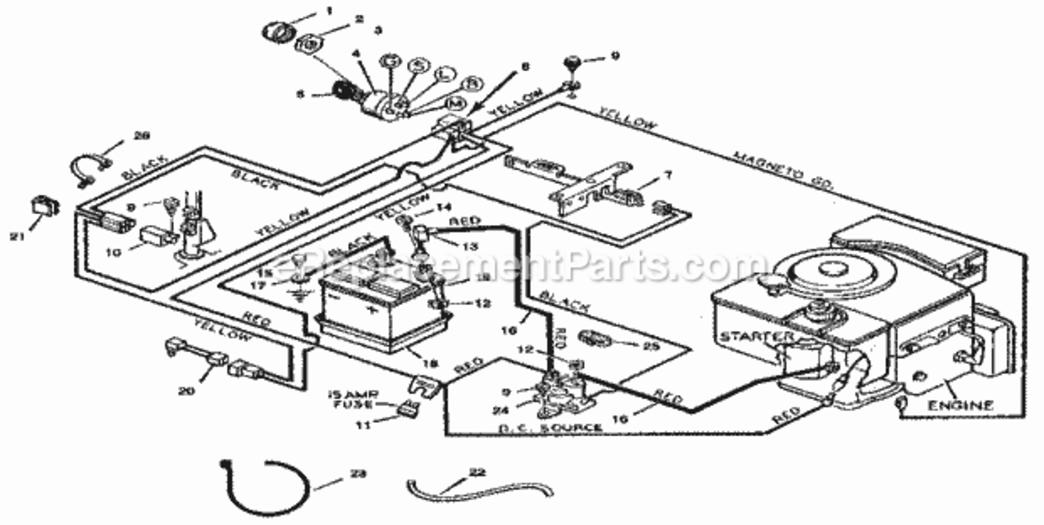 Page F Diagram and Parts List for 502255071  Craftsman Lawn Tractor