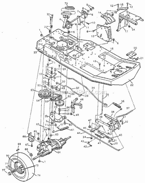 Page B Diagram and Parts List for 502255090  Craftsman Lawn Tractor