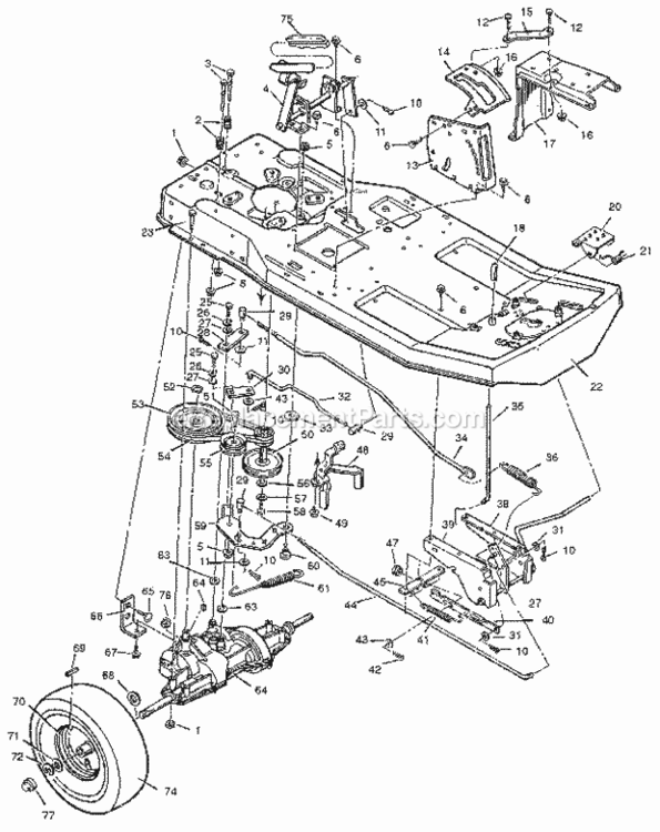 Page B Diagram and Parts List for 502255094  Craftsman Lawn Tractor