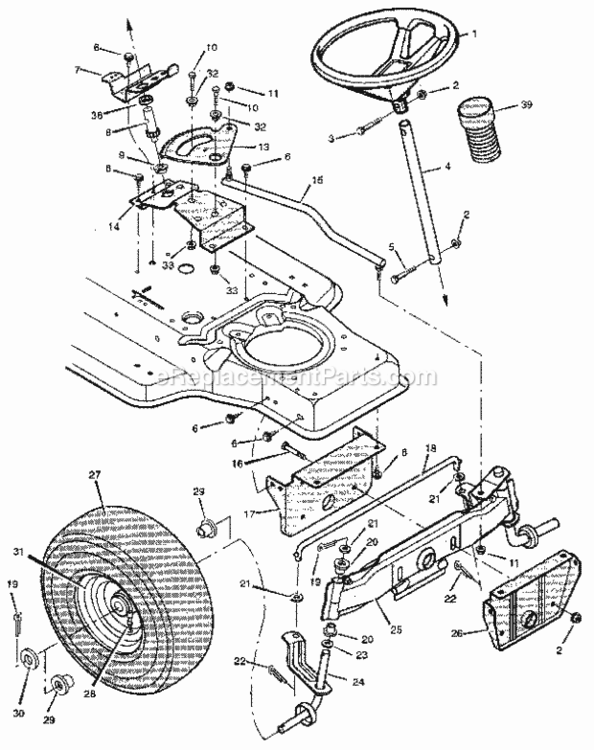 Page C Diagram and Parts List for 502255111  Craftsman Lawn Tractor