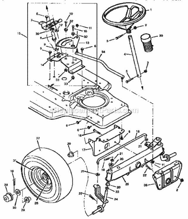 Page C Diagram and Parts List for 502255120  Craftsman Lawn Tractor