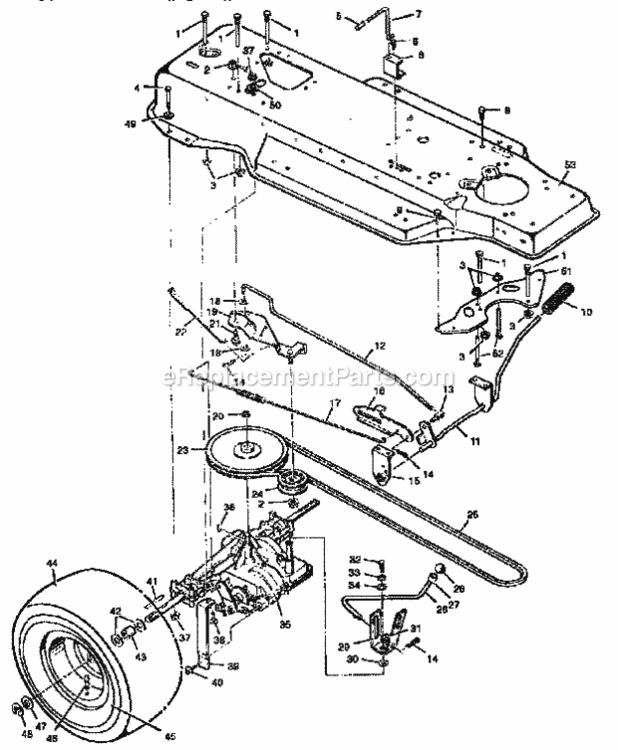 Page B Diagram and Parts List for 502255121  Craftsman Lawn Tractor