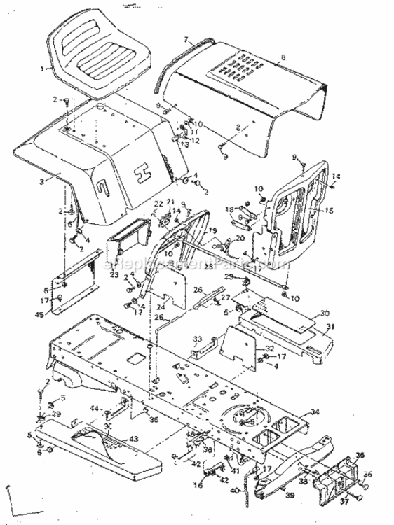 Page B Diagram and Parts List for 502255141  Craftsman Lawn Tractor