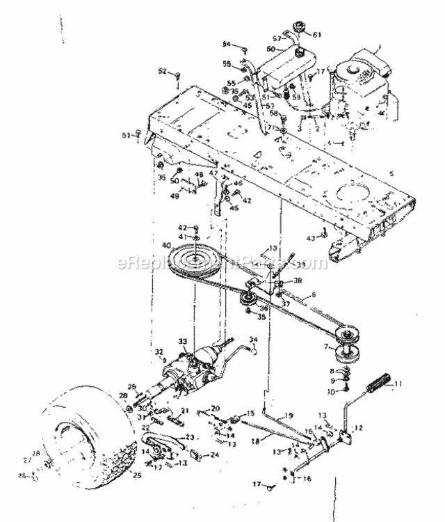 Page D Diagram and Parts List for 502255141  Craftsman Lawn Tractor
