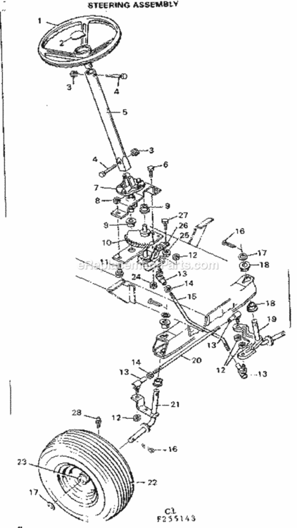 Page C Diagram and Parts List for 502255143  Craftsman Lawn Tractor