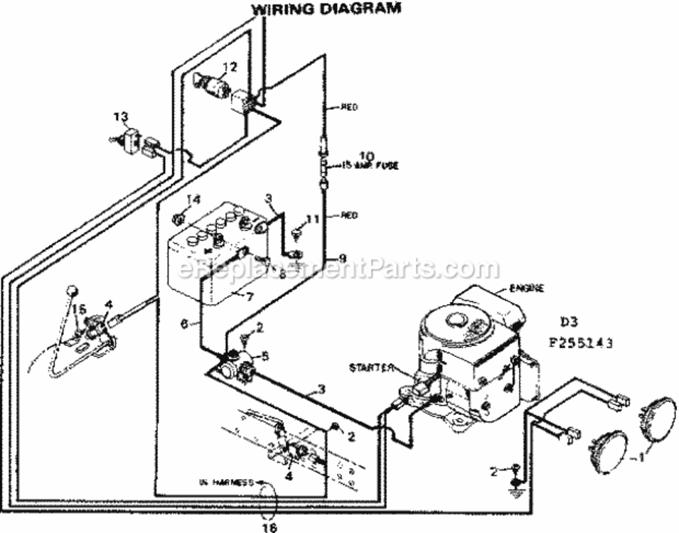 Page D Diagram and Parts List for 502255143  Craftsman Lawn Tractor