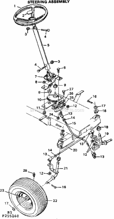 Page B Diagram and Parts List for 502255160  Craftsman Lawn Tractor