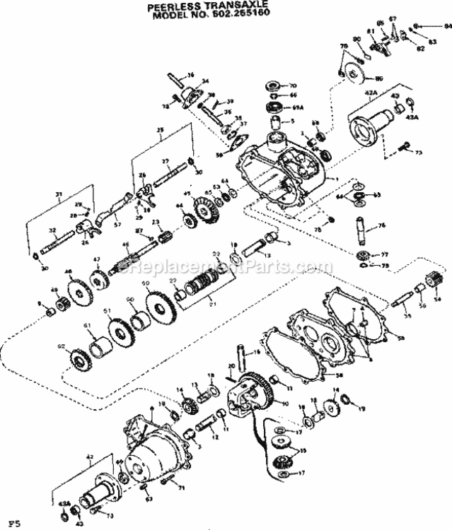 Page F Diagram and Parts List for 502255160  Craftsman Lawn Tractor