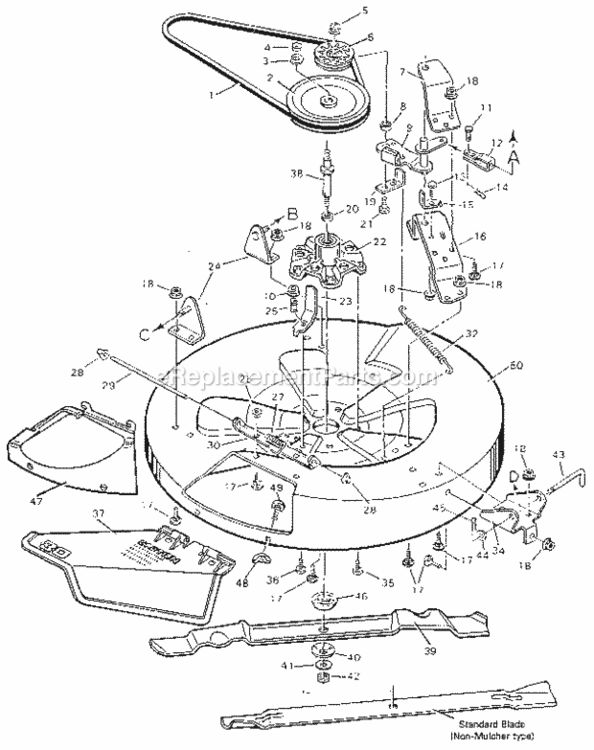 Page E Diagram and Parts List for 502255170  Craftsman Lawn Tractor