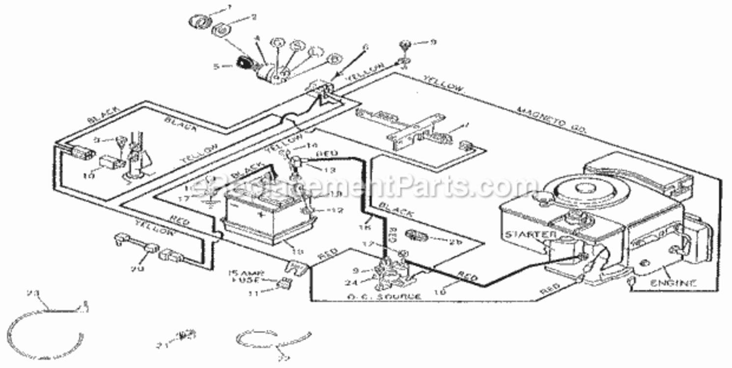 Page F Diagram and Parts List for 502255170  Craftsman Lawn Tractor