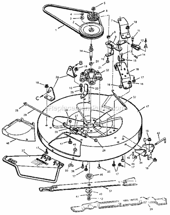 Page E Diagram and Parts List for 502255172  Craftsman Lawn Tractor