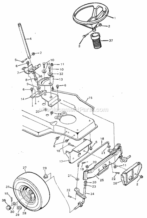 Page C Diagram and Parts List for 502255180  Craftsman Lawn Tractor