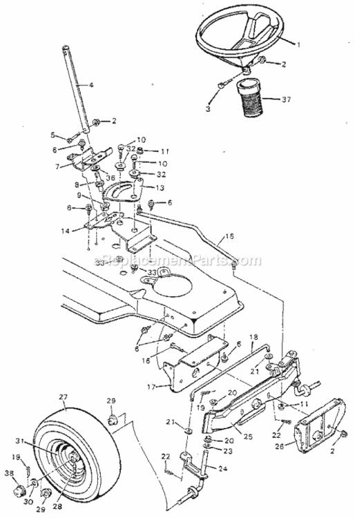 Page C Diagram and Parts List for 502255192  Craftsman Lawn Tractor
