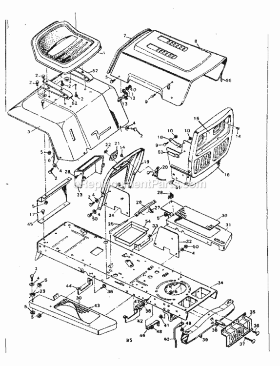 Page B Diagram and Parts List for 502255292  Craftsman Lawn Tractor