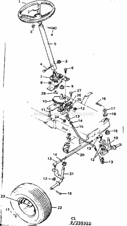 Page C Diagram and Parts List for 502255322  Craftsman Lawn Tractor
