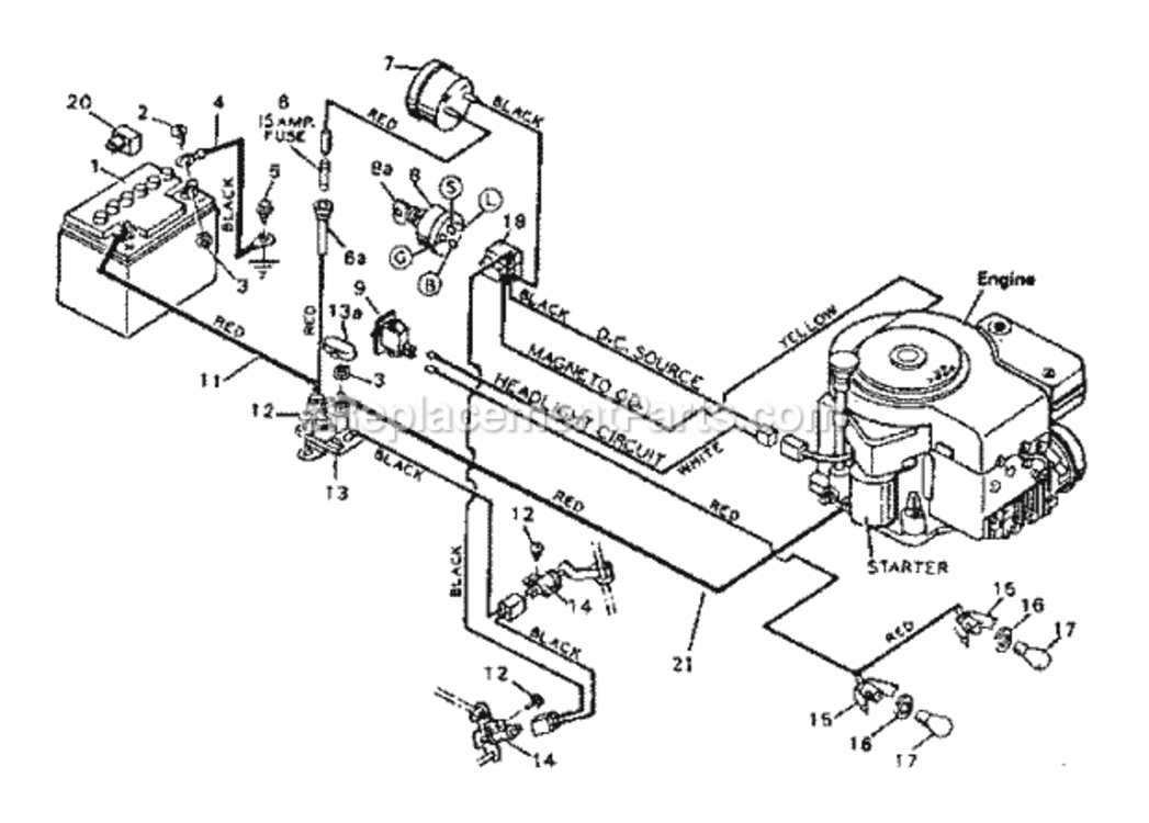 Page E Diagram and Parts List for 502255380  Craftsman Lawn Tractor