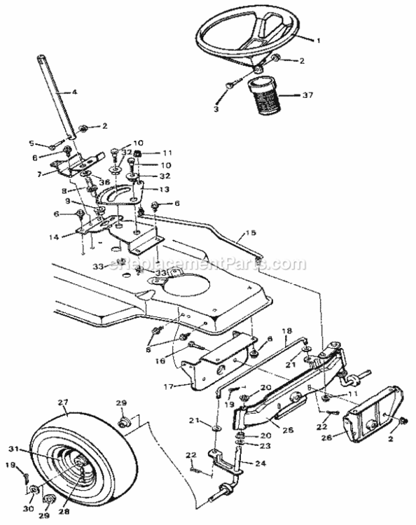Page C Diagram and Parts List for 502255532  Craftsman Lawn Tractor