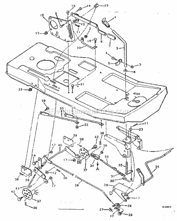 Page E Diagram and Parts List for 502255621  Craftsman Lawn Tractor
