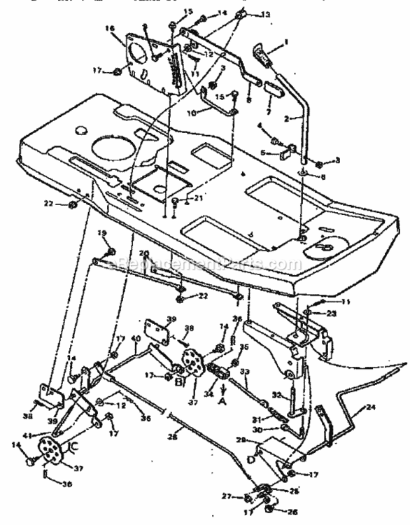 Page E Diagram and Parts List for 502255630  Craftsman Lawn Tractor