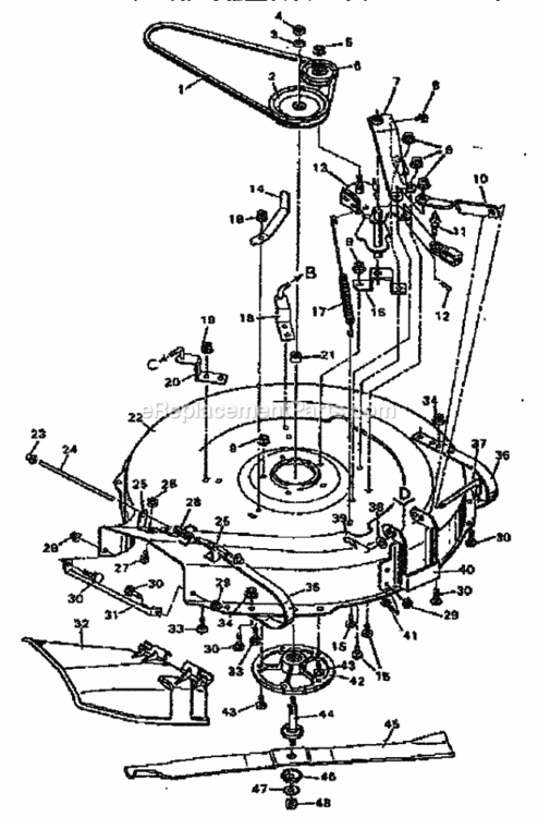 Page F Diagram and Parts List for 502255630  Craftsman Lawn Tractor