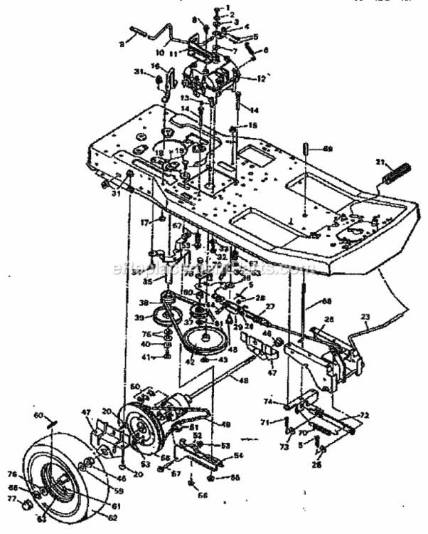 Page B Diagram and Parts List for 502255633  Craftsman Lawn Tractor