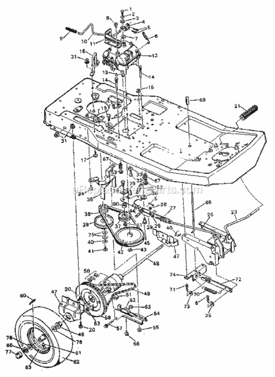 Page C Diagram and Parts List for 502255634  Craftsman Lawn Tractor