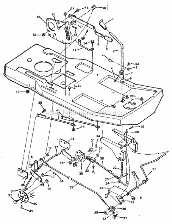 Page E Diagram and Parts List for 502255634  Craftsman Lawn Tractor