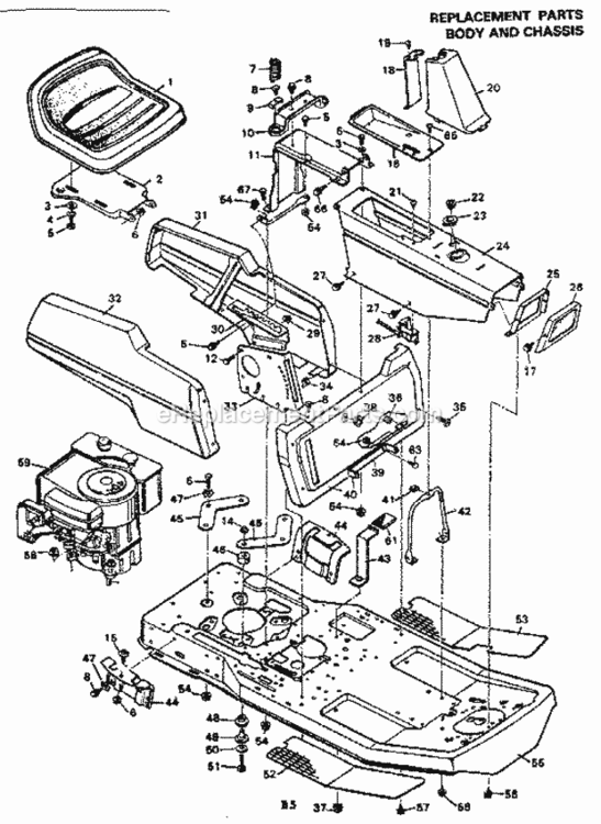Page B Diagram and Parts List for 502255642  Craftsman Lawn Tractor