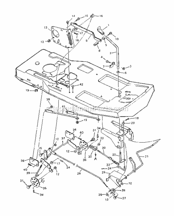 Page E Diagram and Parts List for 502255644  Craftsman Lawn Tractor