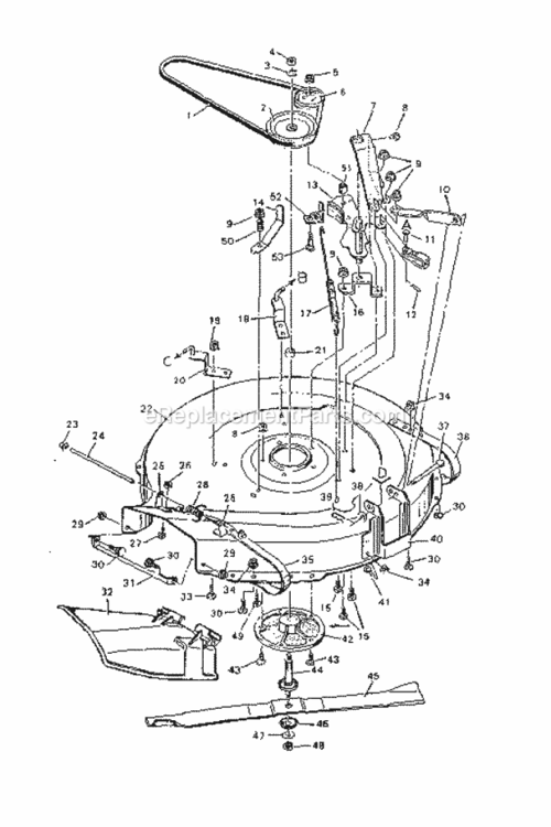 Page F Diagram and Parts List for 502255644  Craftsman Lawn Tractor