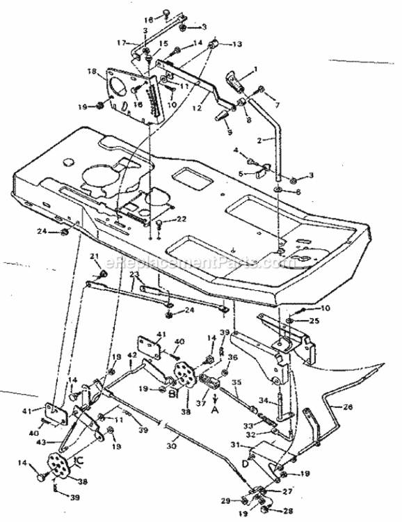 Page D Diagram and Parts List for 502255650  Craftsman Lawn Tractor