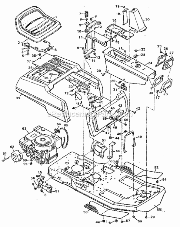 Page B Diagram and Parts List for 502255651  Craftsman Lawn Tractor