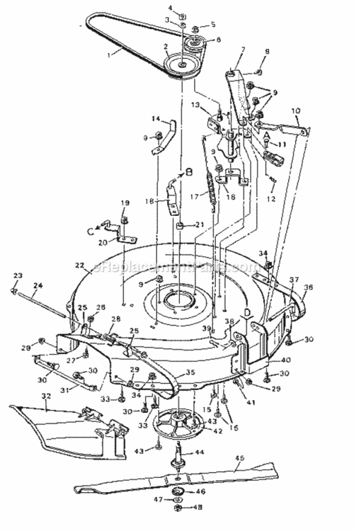 Page F Diagram and Parts List for 502255651  Craftsman Lawn Tractor