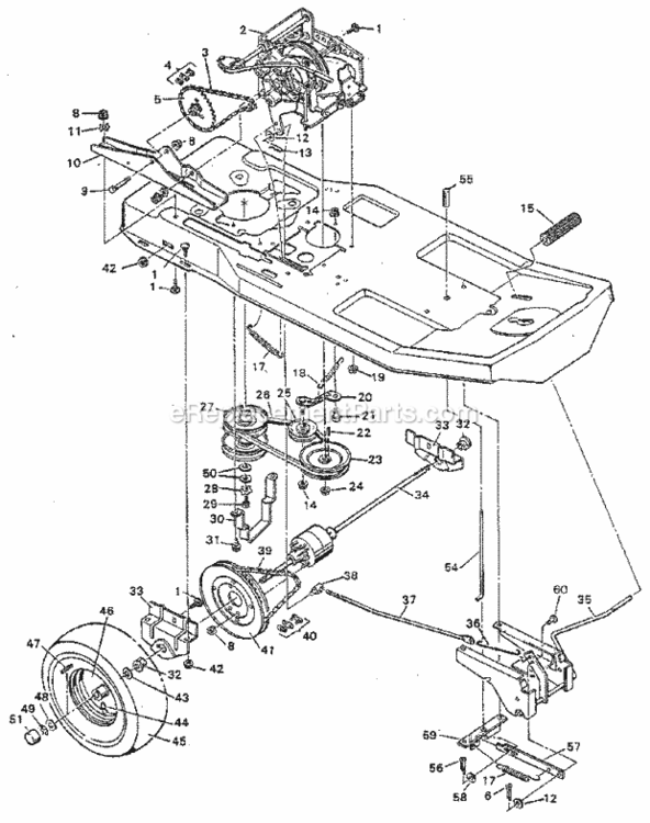 Page C Diagram and Parts List for 502255652  Craftsman Lawn Tractor
