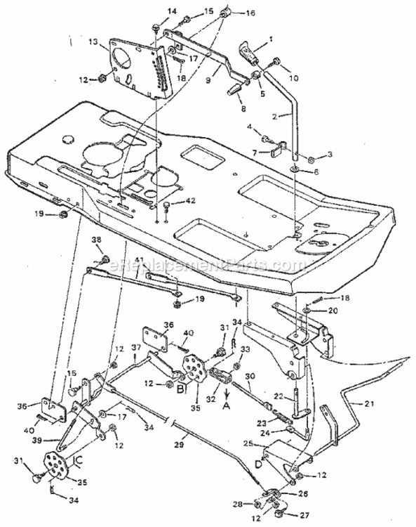 Page E Diagram and Parts List for 502255652  Craftsman Lawn Tractor