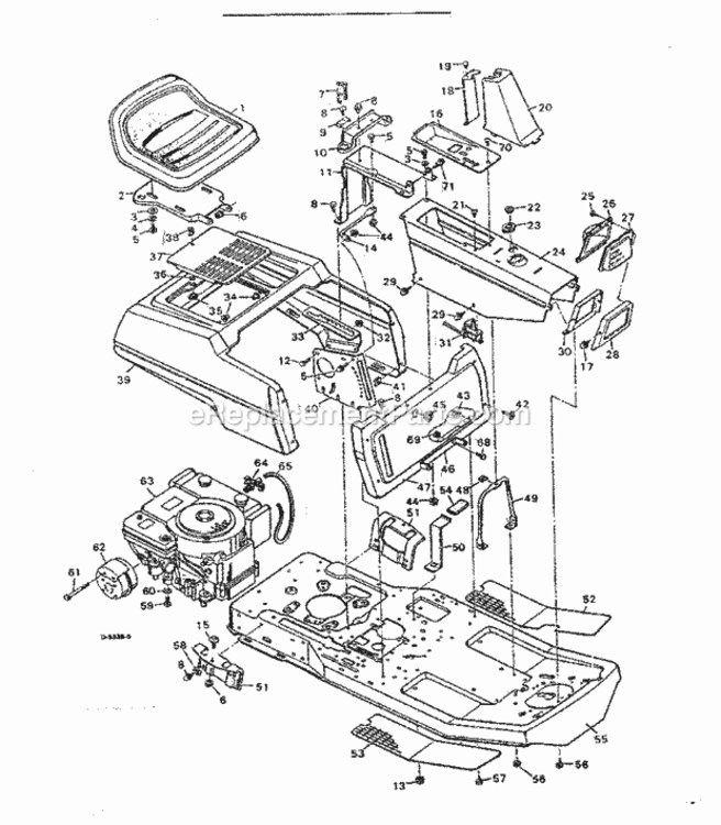 Page A Diagram and Parts List for 502255653  Craftsman Lawn Tractor