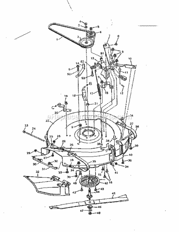 Page E Diagram and Parts List for 502255653  Craftsman Lawn Tractor
