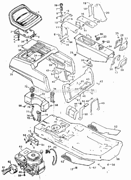 Page B Diagram and Parts List for 502255654  Craftsman Lawn Tractor