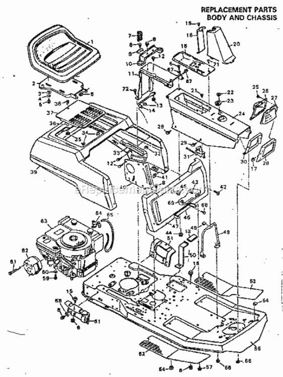 Page B Diagram and Parts List for 502255661  Craftsman Lawn Tractor