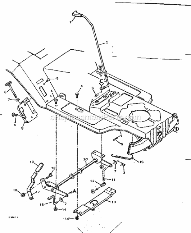 Page E Diagram and Parts List for 502255710  Craftsman Lawn Tractor
