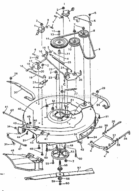 Page F Diagram and Parts List for 502255710  Craftsman Lawn Tractor