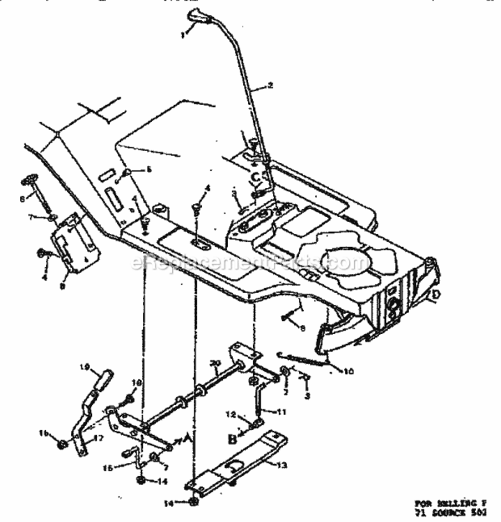 Page D Diagram and Parts List for 502255711  Craftsman Lawn Tractor