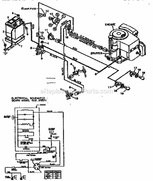 Page G Diagram and Parts List for 502255711  Craftsman Lawn Tractor