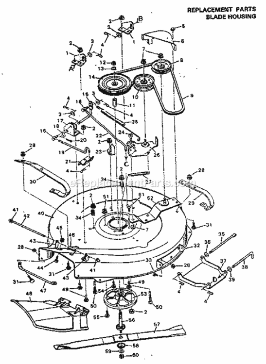 Page E Diagram and Parts List for 502255712  Craftsman Lawn Tractor