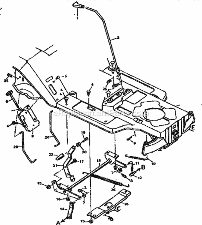 Page F Diagram and Parts List for 502255751  Craftsman Lawn Tractor