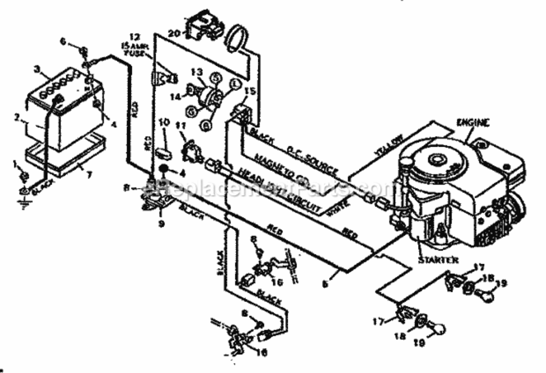 Page F Diagram and Parts List for 502255752  Craftsman Lawn Tractor