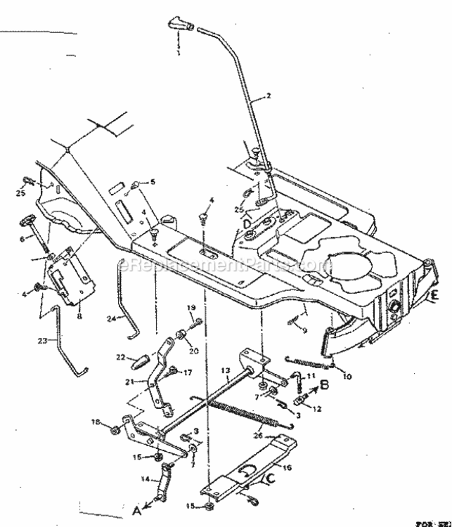 Page E Diagram and Parts List for 502255761  Craftsman Lawn Tractor