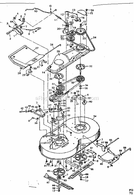 Page F Diagram and Parts List for 502255761  Craftsman Lawn Tractor