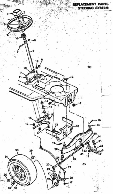 Page C Diagram and Parts List for 502255781  Craftsman Lawn Tractor