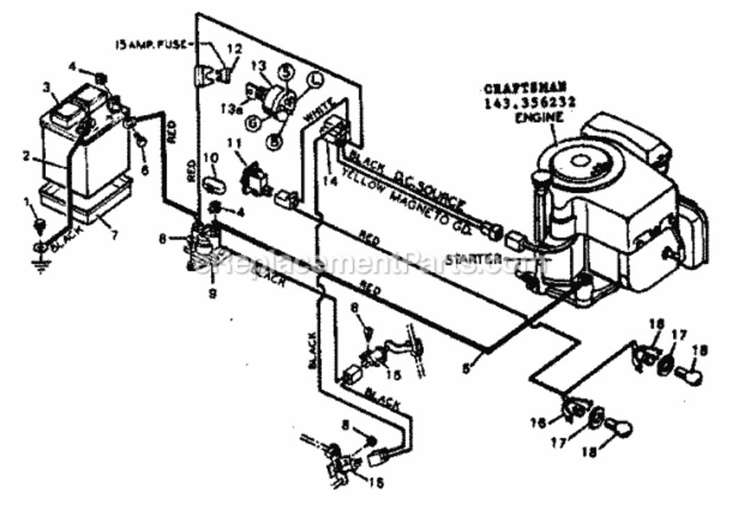 Page A Diagram and Parts List for 502255790  Craftsman Lawn Tractor
